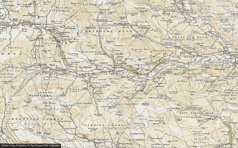 Old Map of Historic Map covering Bloody Vale in 1903-1904