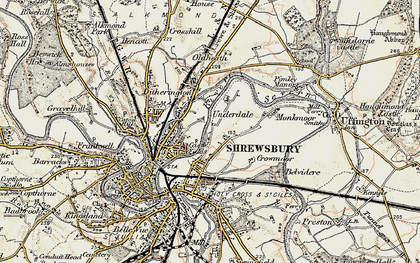 Old map of Spring Gdns in 1902