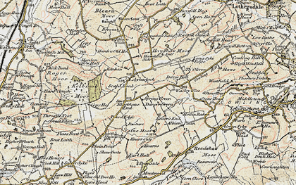 Old map of Black Lane Ends in 1903-1904