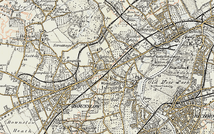 Old map of Spring Grove in 1897-1909