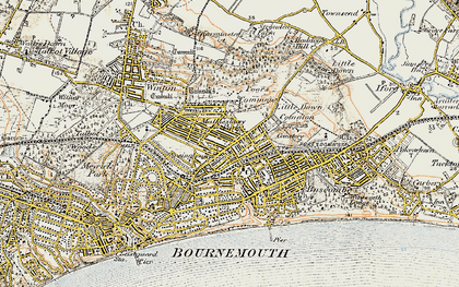Old map of Springbourne in 1909