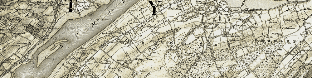 Old map of Wester Brae in 1911-1912