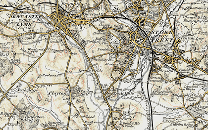 Old map of Springfields in 1902