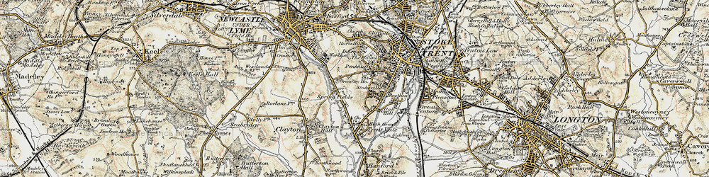 Old map of Springfields in 1902