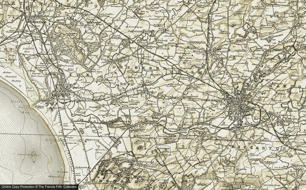 Old Map of Historic Map covering Warwickhill in 1905-1906