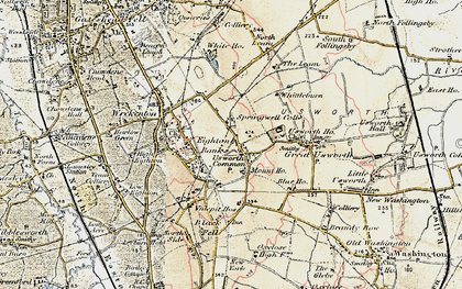 Old map of Bowes Rly in 1901-1904