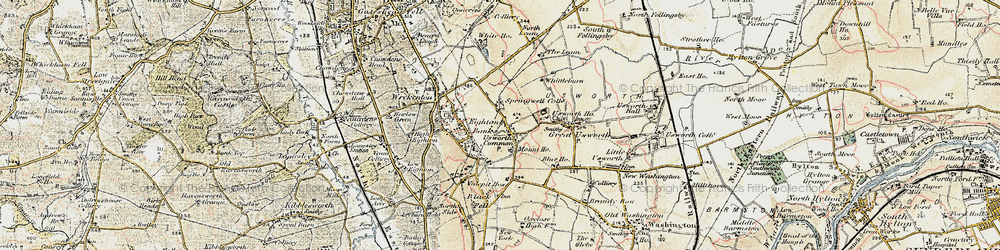 Old map of Bowes Rly in 1901-1904