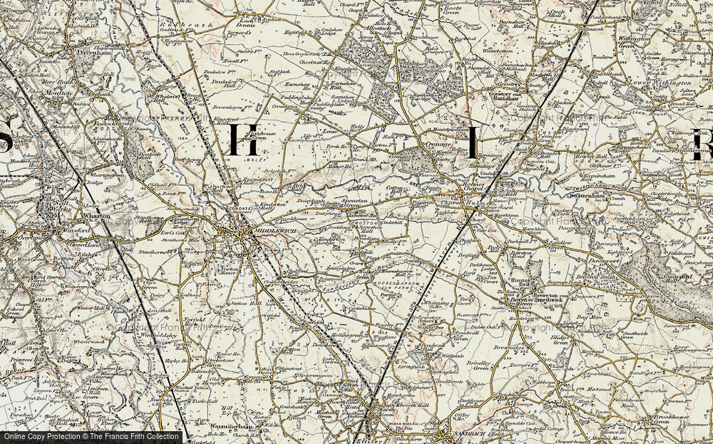 Old Map of Sproston Green, 1902-1903 in 1902-1903