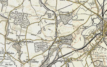 Old map of Burntwood Grange in 1903