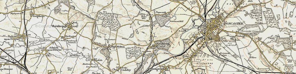Old map of Sprotbrough in 1903