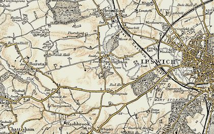 Old map of Abbey Oaks in 1898-1901
