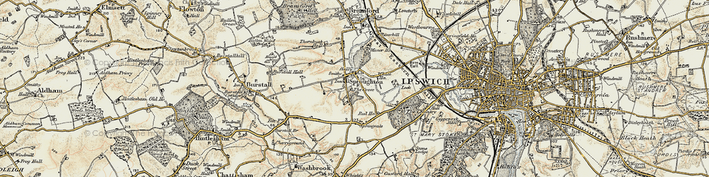 Old map of Abbey Oaks in 1898-1901