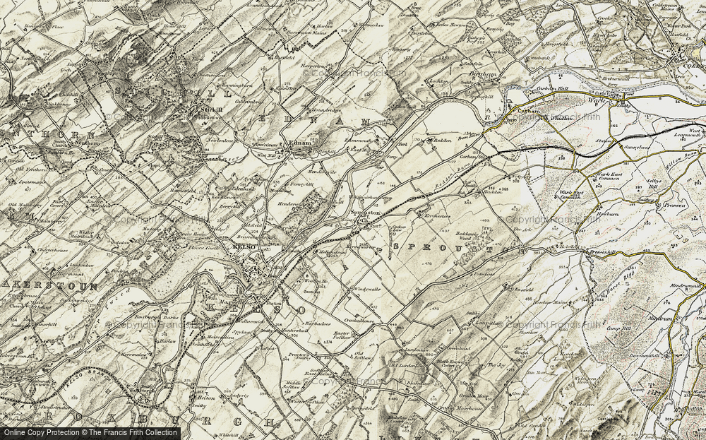 Old Map of Historic Map covering Whitmuirhaugh in 1901-1904