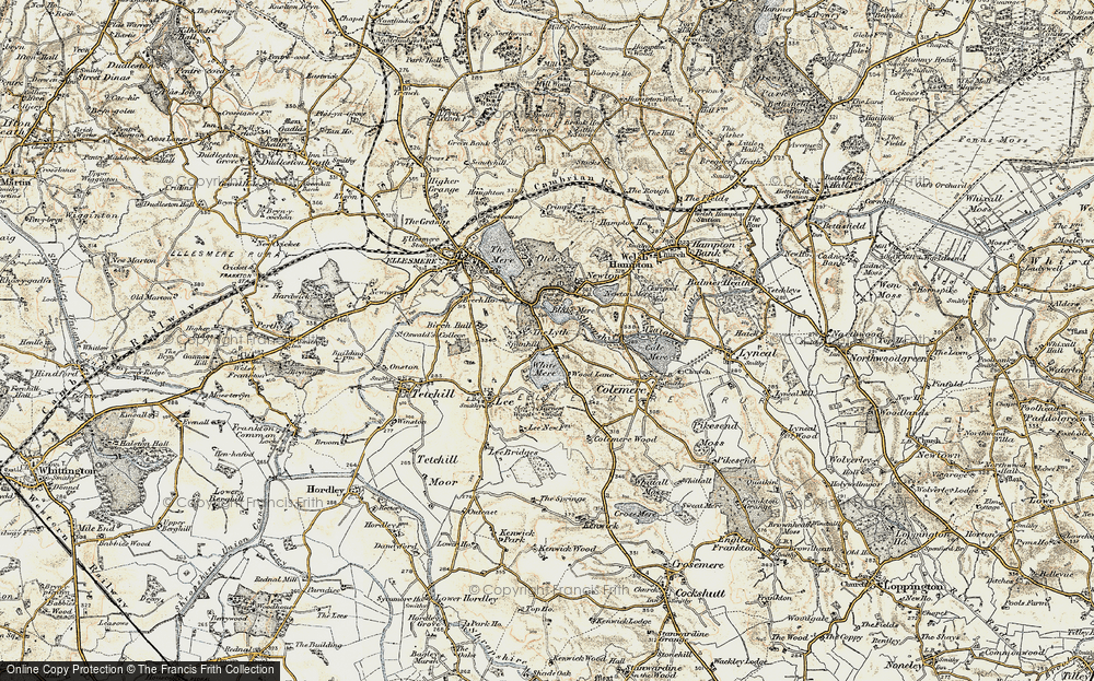 Old Map of Historic Map covering Blake Mere in 1902
