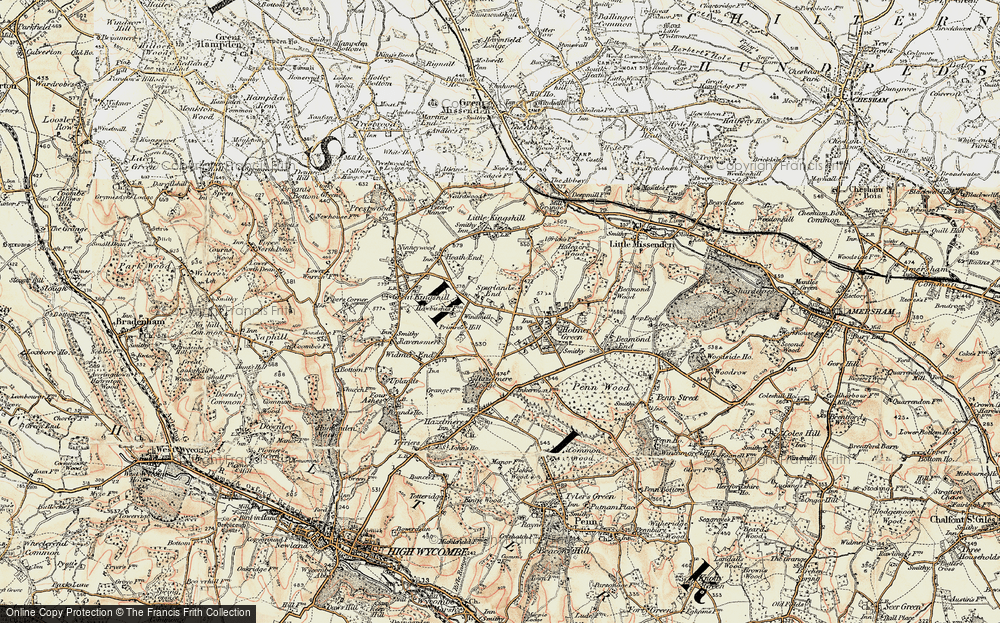 Old Map of Spurlands End, 1897-1898 in 1897-1898