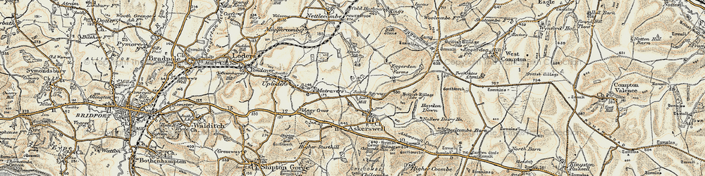 Old map of Spyway in 1899
