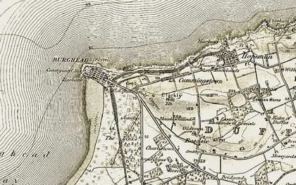 Old map of St Aethans in 1910-1911