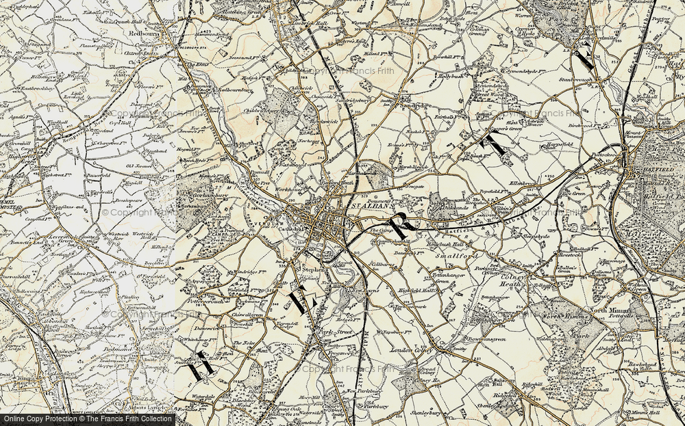 Old Map of St Albans, 1898 in 1898