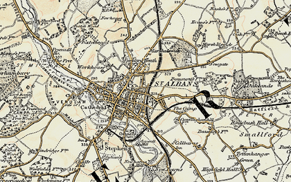 Old map of St Albans in 1898
