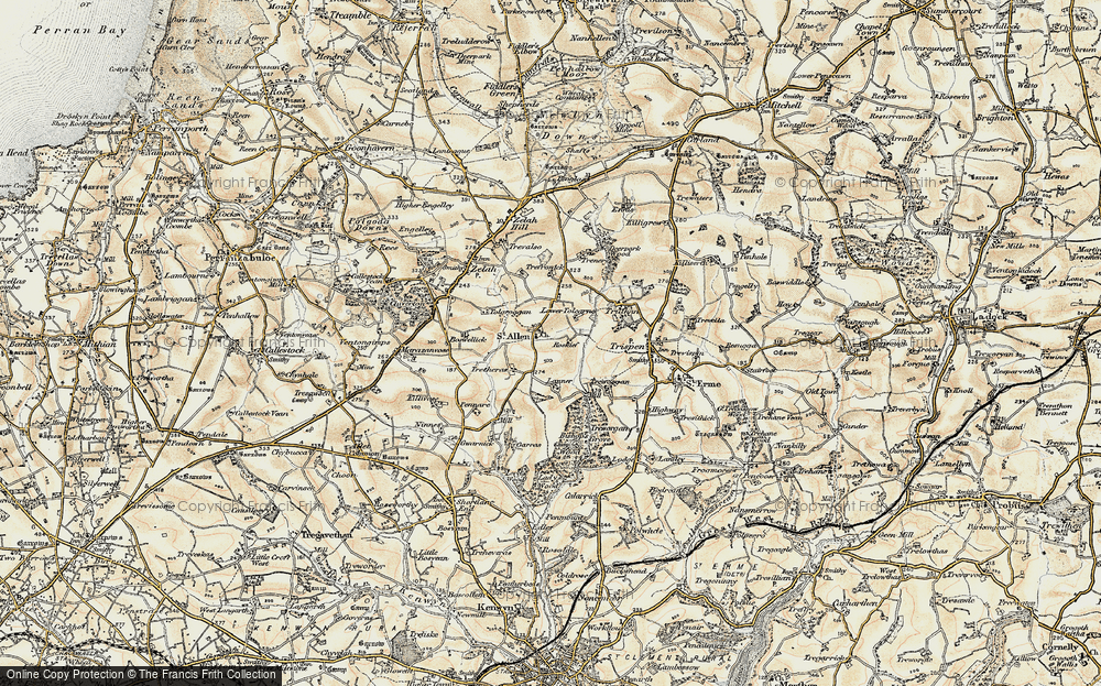 Old Map of St Allen, 1900 in 1900