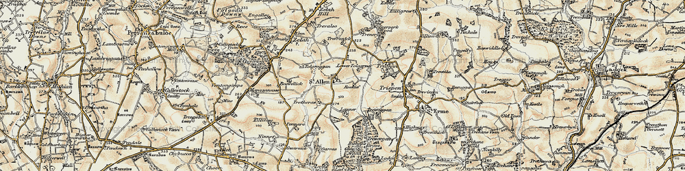 Old map of Lanner Barton in 1900