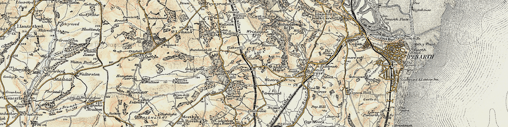 Old map of St Andrews' Major in 1899-1900
