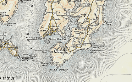 Old map of Zone Point in 1900