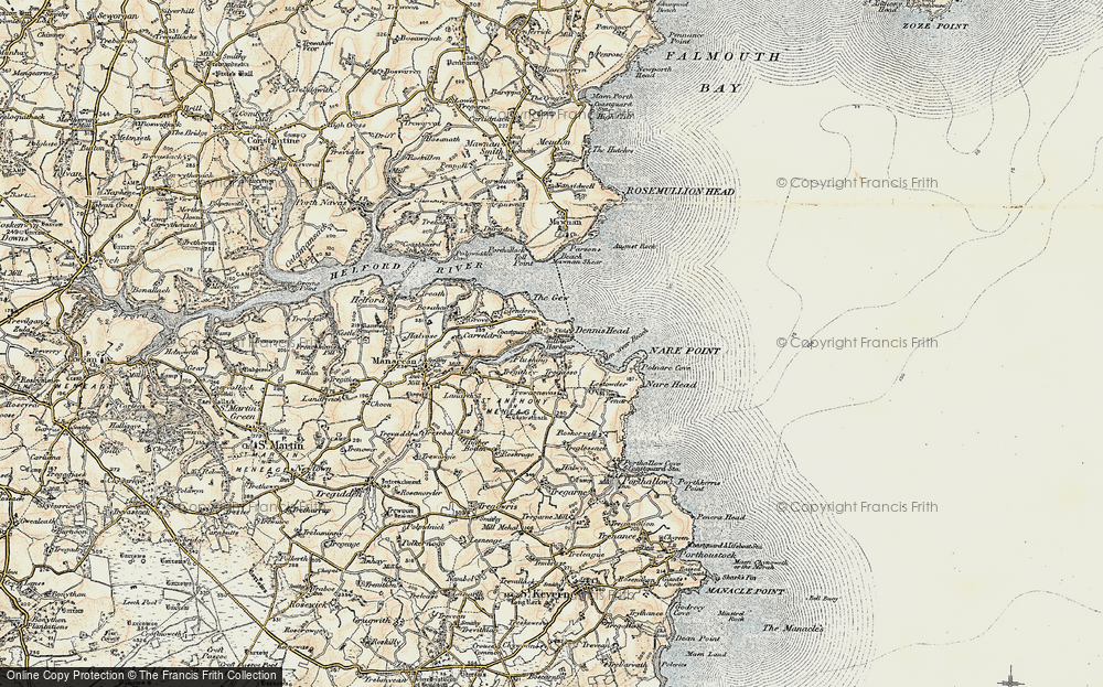 Old Map of St Anthony-in-Meneage, 1900 in 1900