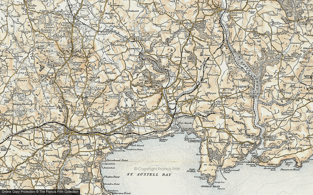Old Map of St Blazey, 1900 in 1900