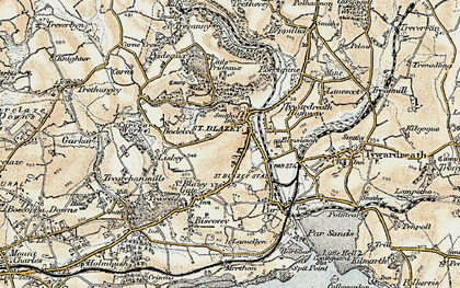 Old map of St Blazey in 1900