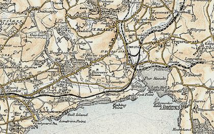 Old map of St Blazey Gate in 1900