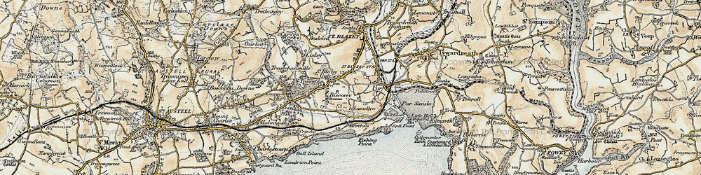 Old map of St Blazey Gate in 1900
