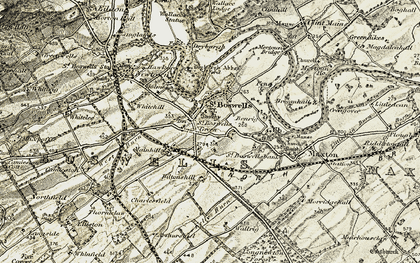 Old map of St Boswells in 1901-1904