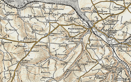 Old map of St Breock in 1900