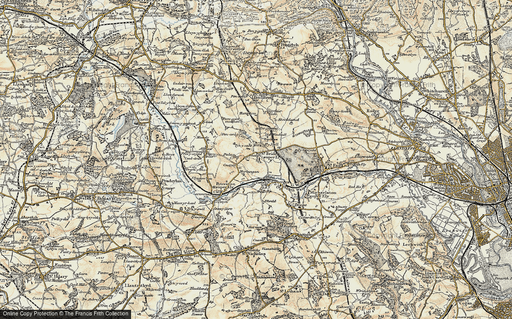 Old Map of St Bride's-super-Ely, 1899-1900 in 1899-1900