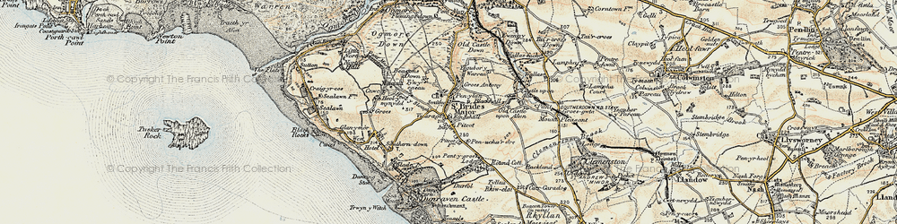 Old map of St Brides Major in 1900