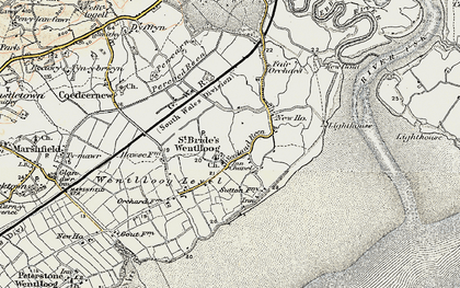 Old map of St Brides Wentlooge in 1899-1900