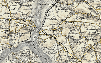 Old map of St Budeaux in 1899-1900