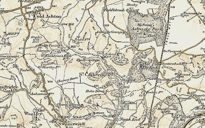 Old map of Ashwicke Grange in 1899