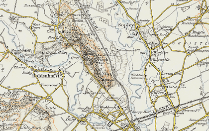 Old map of St Catherine's Hill in 1897-1909