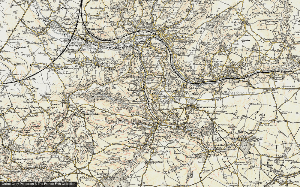 Old Map of Historic Map covering Atcombe Court in 1898-1900