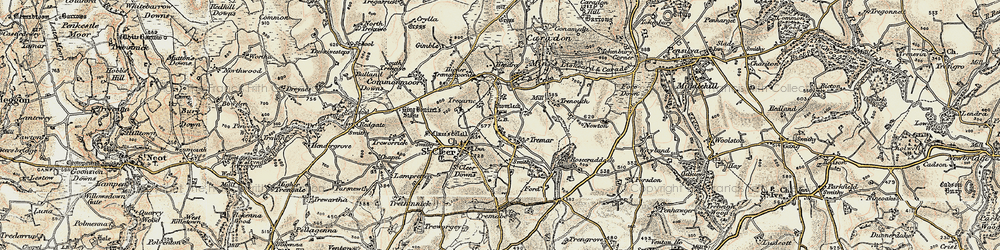 Old map of St Cleer in 1900