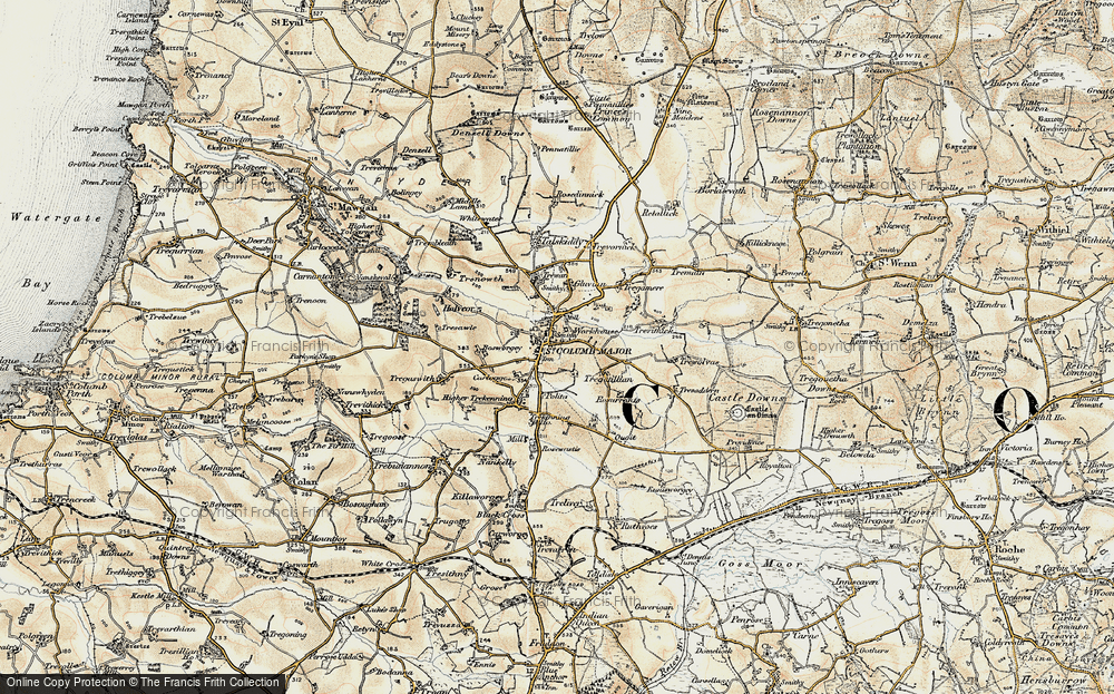 Old Map of St Columb Major, 1900 in 1900