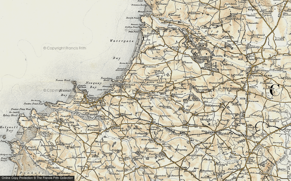 Old Map of St Columb Minor, 1900 in 1900