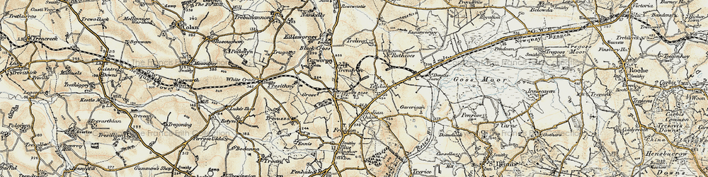 Old map of St Columb Road in 1900