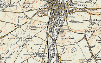 Old map of St Cross in 1897-1900