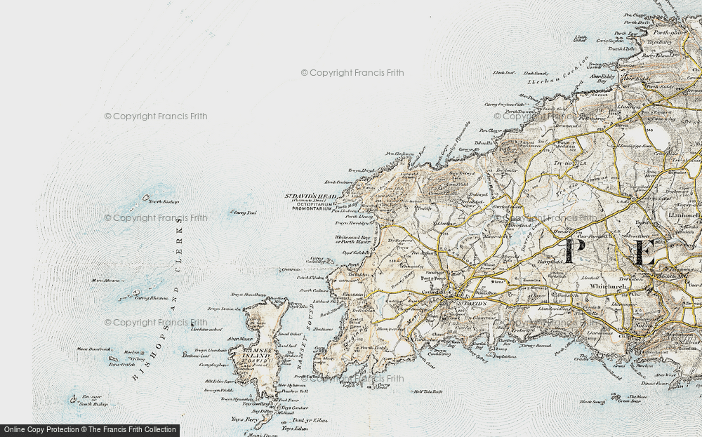 Old Map of St Davids Head, 0-1912 in 0-1912