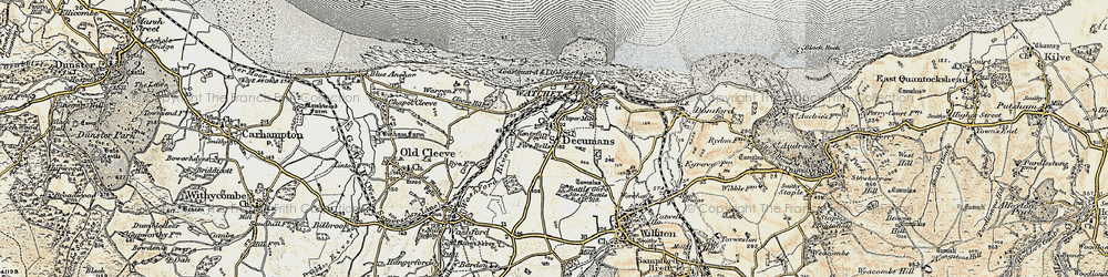 Old map of St Decumans in 1898-1900