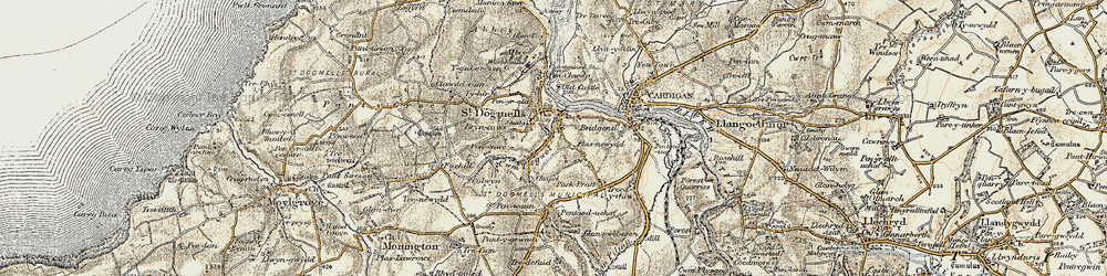 Old map of Bryncws in 1901