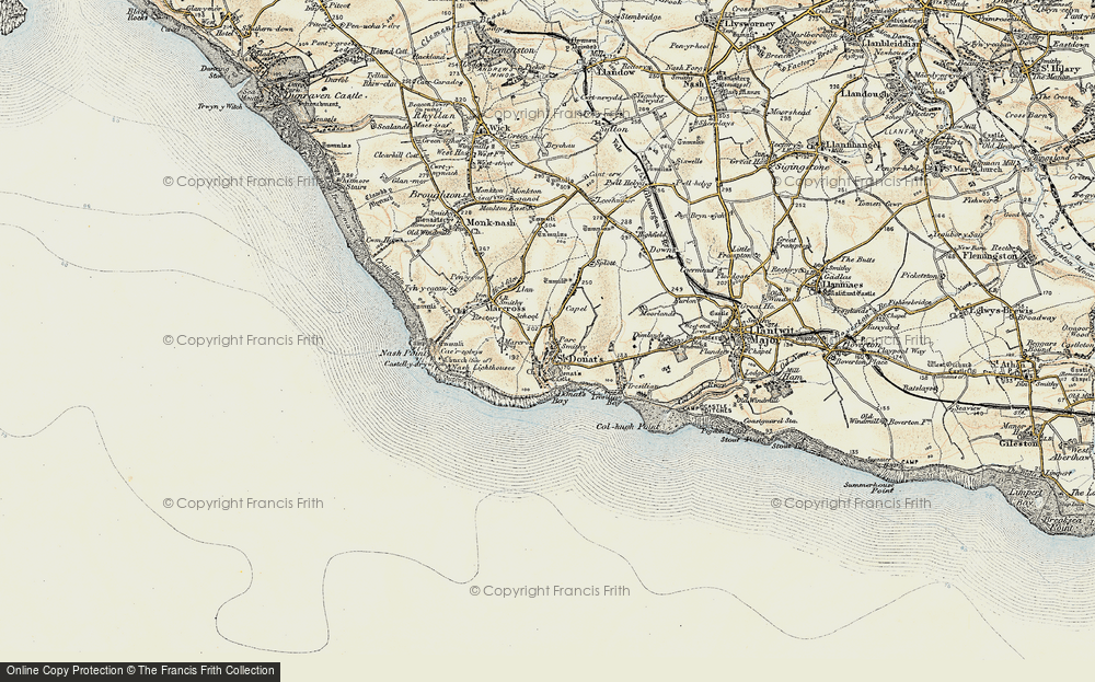 Old Map of St Donat's, 1899-1900 in 1899-1900